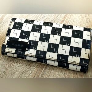 L.A.M.B. Black and White Checkered Wallet